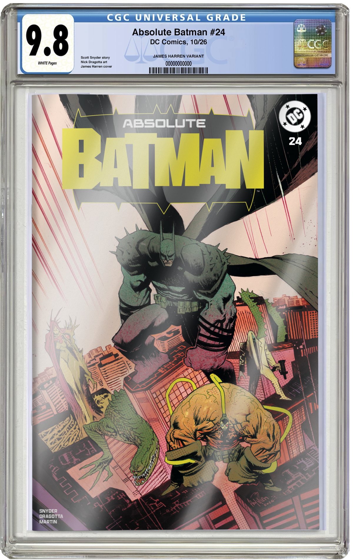 PREORDER: CGC 9.8 Absolute Batman #24 Trade Foil James Harren NYCC EXCLUSIVE VARIANT