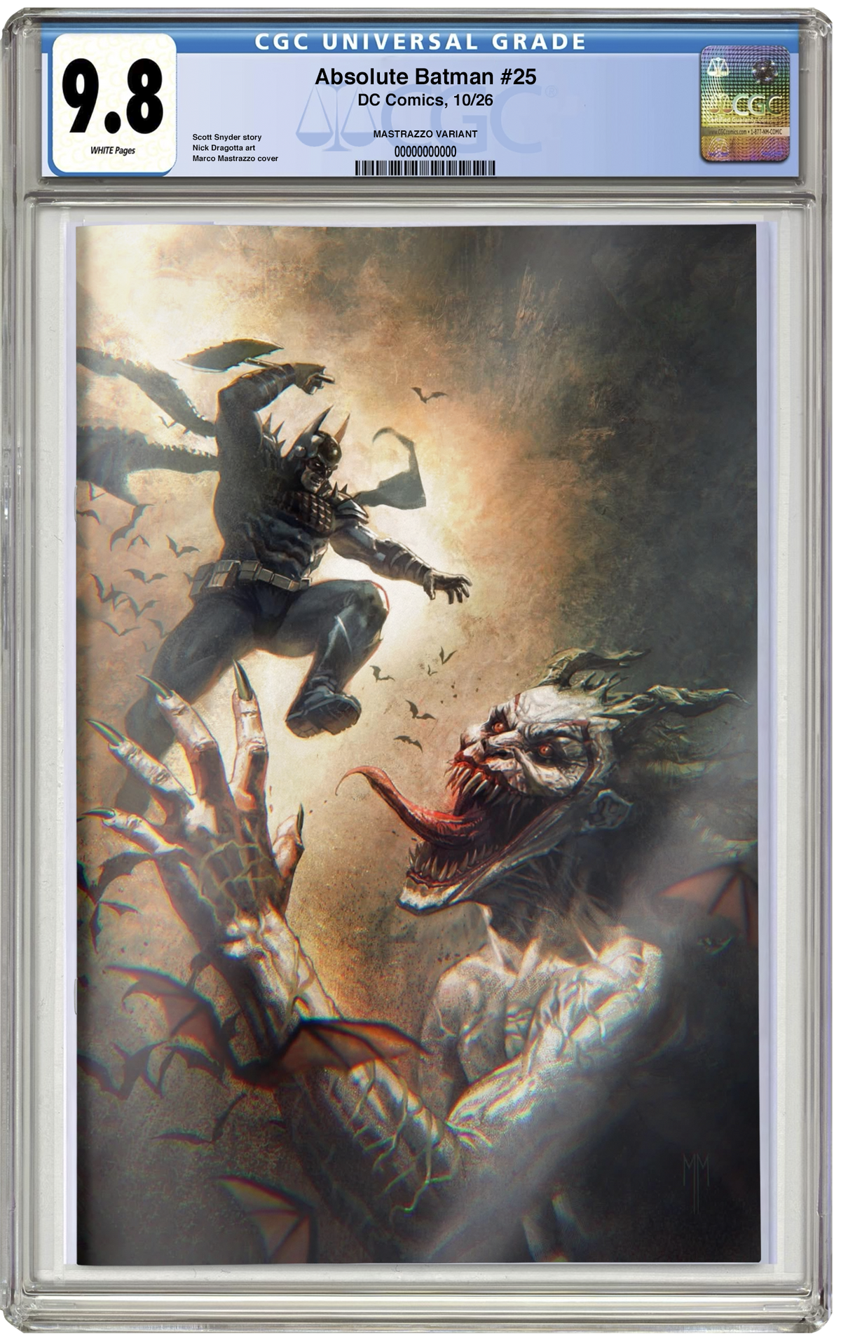 PREORDER: CGC 9.8 Absolute Batman #25 Marco Mastrazzo VIRGIN FOIL