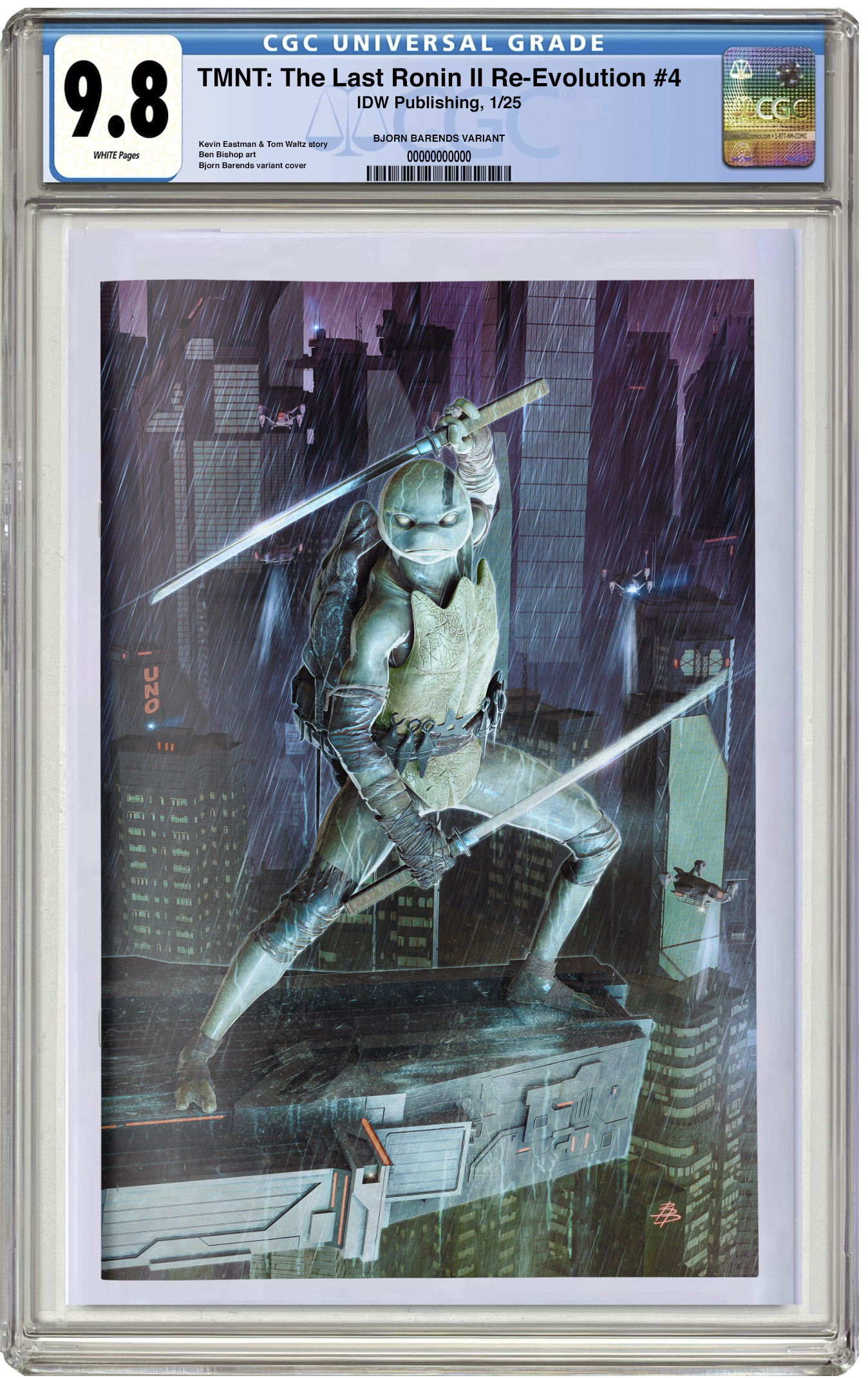 CGC 9.8 TMNT: The Last Ronin II Re-Evolution #4 (Bjorn Barends) Virgin LTD 1200