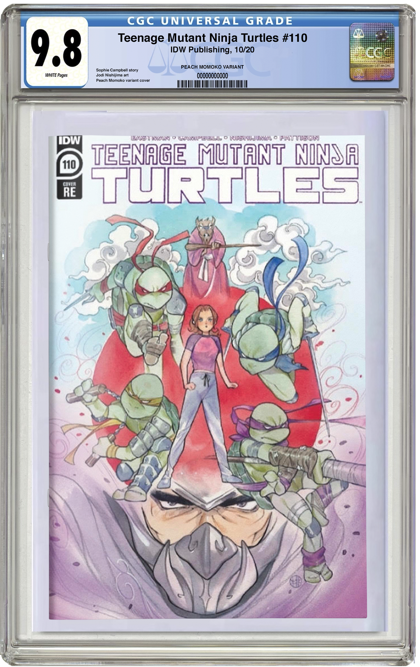 CGC 9.8 TMNT #110 (1st PREVIEW app. of Last Ronin!) Peach Momoko trade dress variant