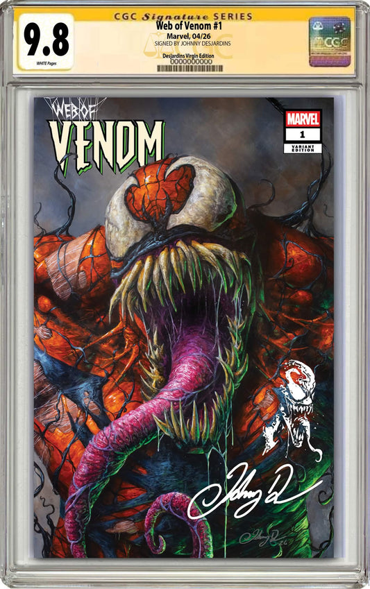 PREORDER: CGC 9.8 Web of Venom #1 Johnny Desjardins SIGNED & REMARQUED Exclusive Trade Dress Variant