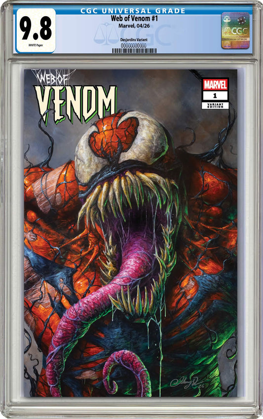PREORDER: CGC 9.8 Web of Venom #1 Johnny Desjardins Exclusive Trade Dress Variant