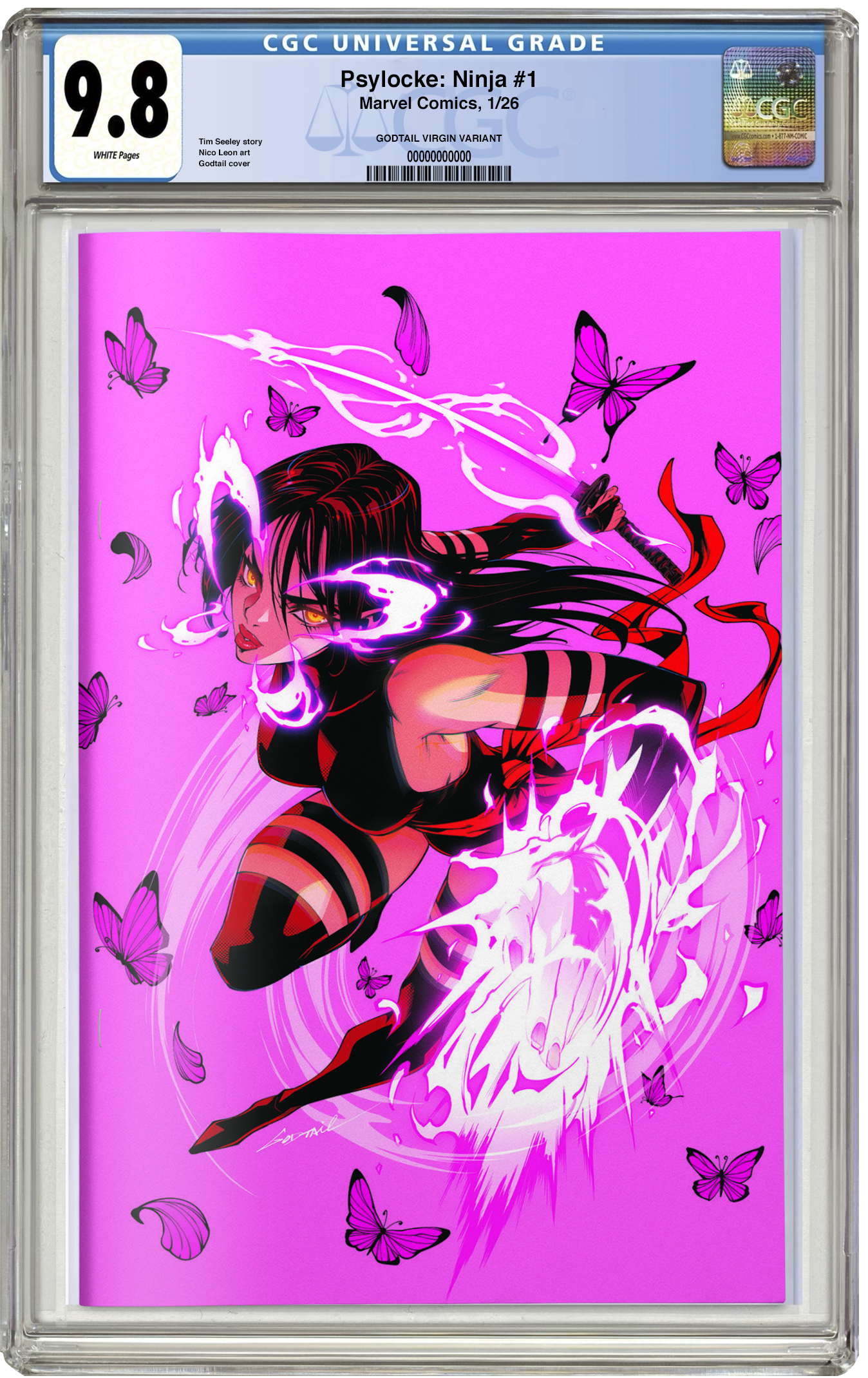 PREORDER: CGC 9.8 Psylocke: Ninja #1 Godtail Virgin Variant