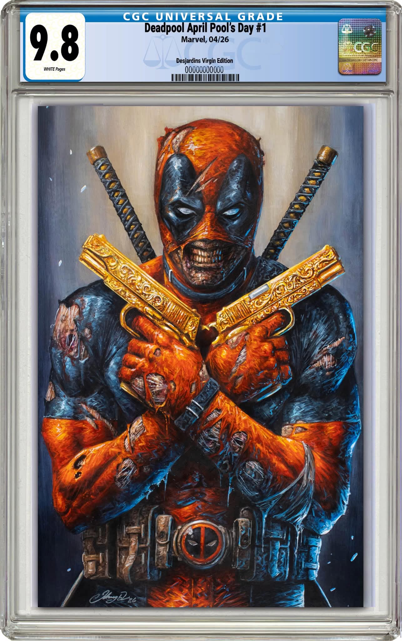 CGC 9.8 Deadpool: April Pool's Day #1 Johnny Desjardins Exclusive Virgin Variant
