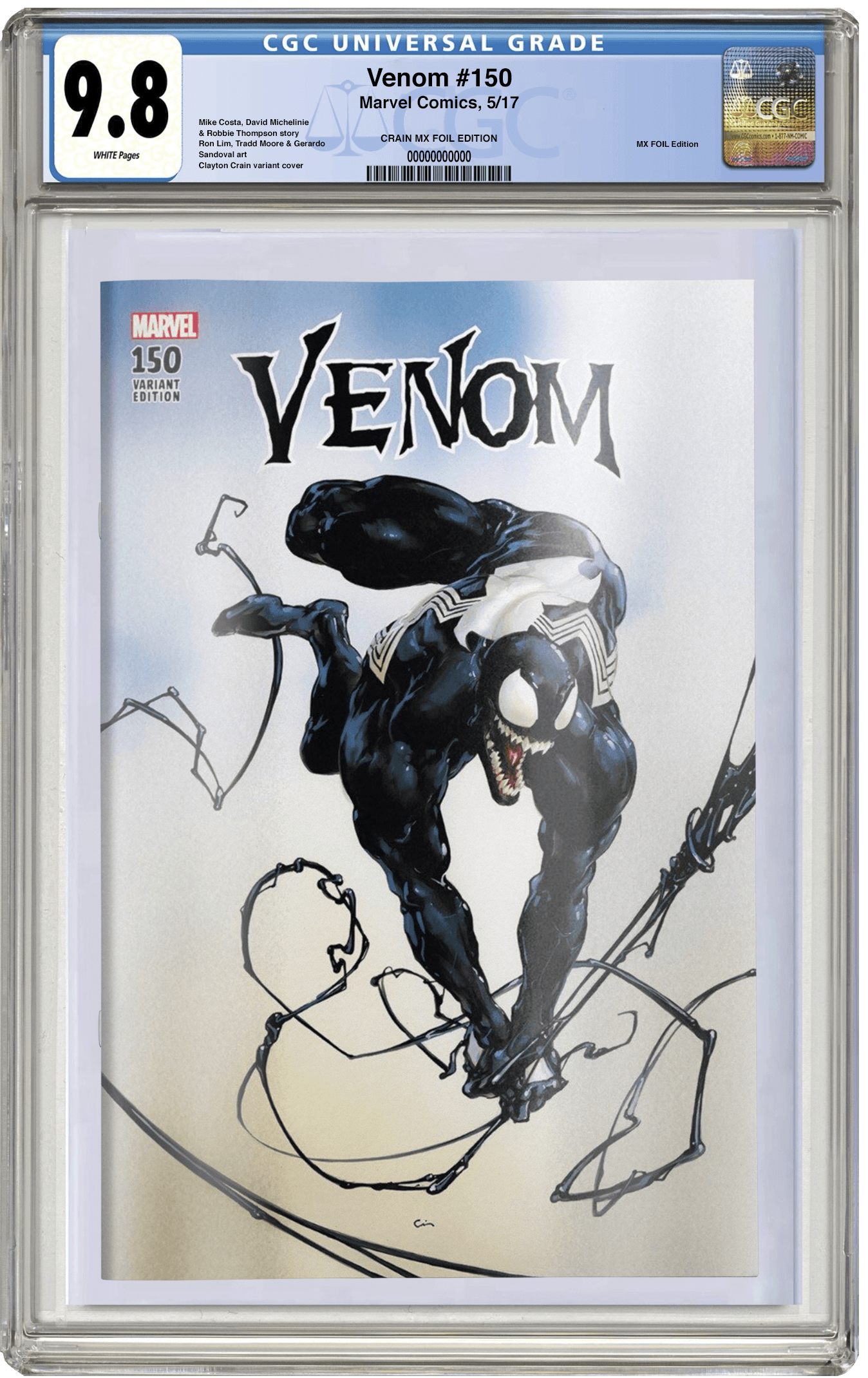 CGC 9.8 Venom #150 MX Edition Foil Trade Dress Variant