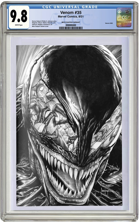 CGC 9.8 Venom #35 (2021) Mico Suayan Black and White Virgin Variant
