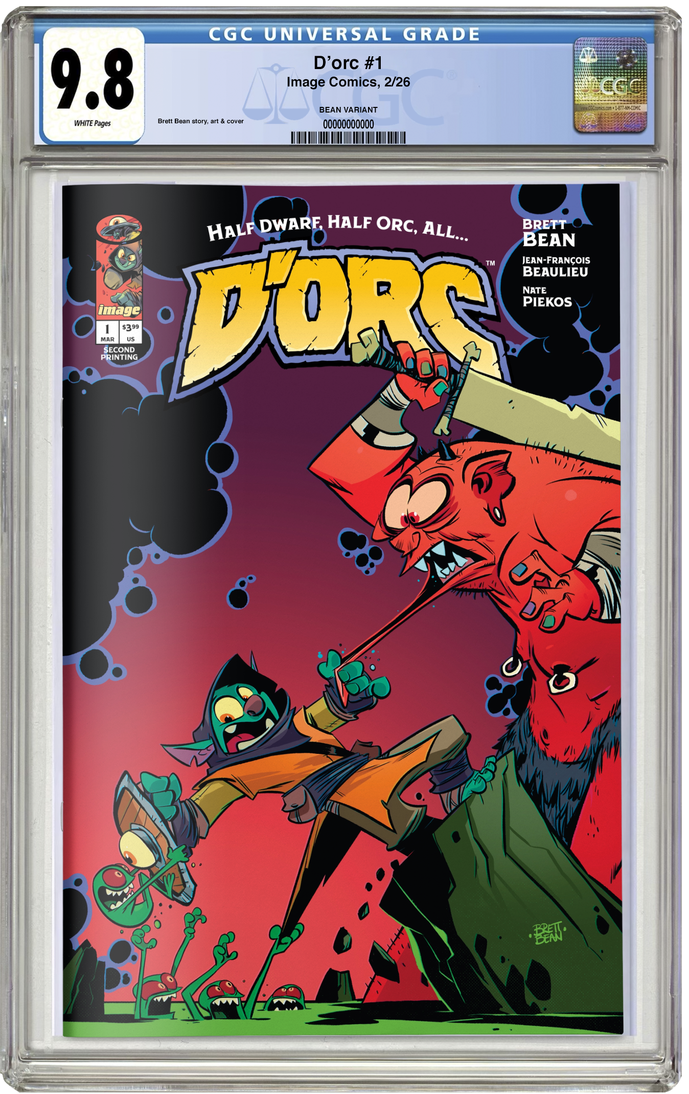 PREORDER: CGC 9.8 PREORDER: D'Orc #1 SECOND PRINT Brett Bean Trade Dress Variant