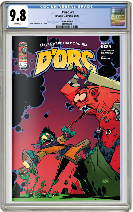 PREORDER: CGC 9.8 PREORDER: D'Orc #1 SECOND PRINT Brett Bean Trade Dress Variant