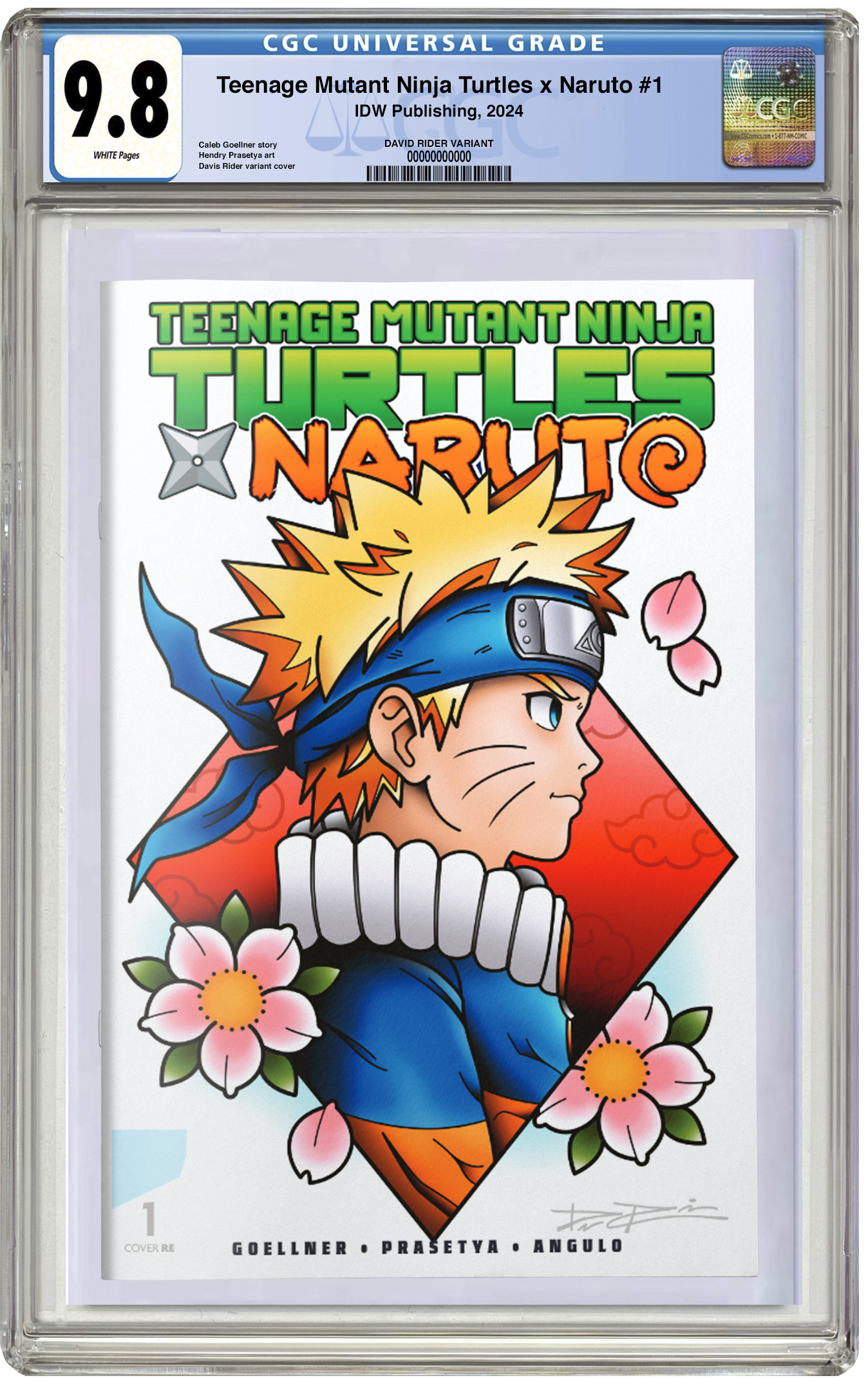 CGC 9.8 TMNT x Naruto #1 Davis Rider Tattoo Flash Trade Dress CGC 9.8 TMNT x Naruto #1 Davis Rider Tattoo Flash Trade Dress
