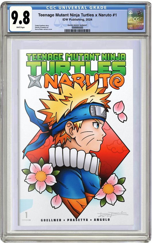 CGC 9.8 TMNT x Naruto #1 Davis Rider Tattoo Flash Trade Dress Variant