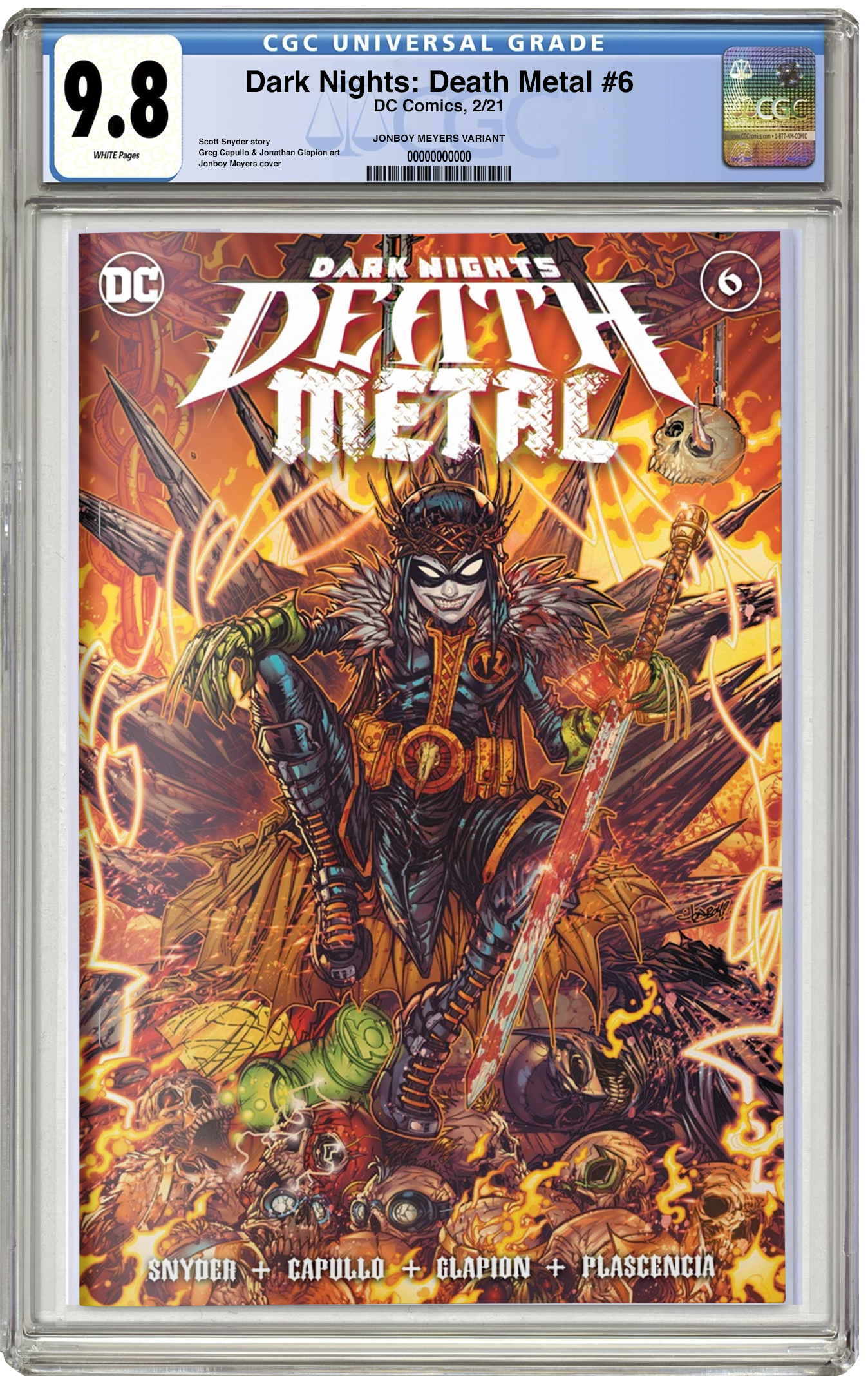 PREORDER: CGC 9.8 Dark Nights: Death Metal #6 Jonboy Meyers Trade Dress Variant