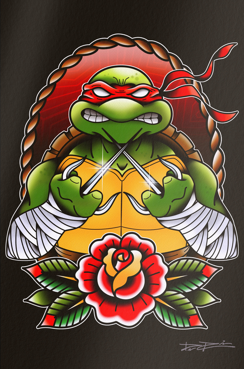 TMNT #1 (2024) Davis Rider American Tattoo Flash Foil Variant