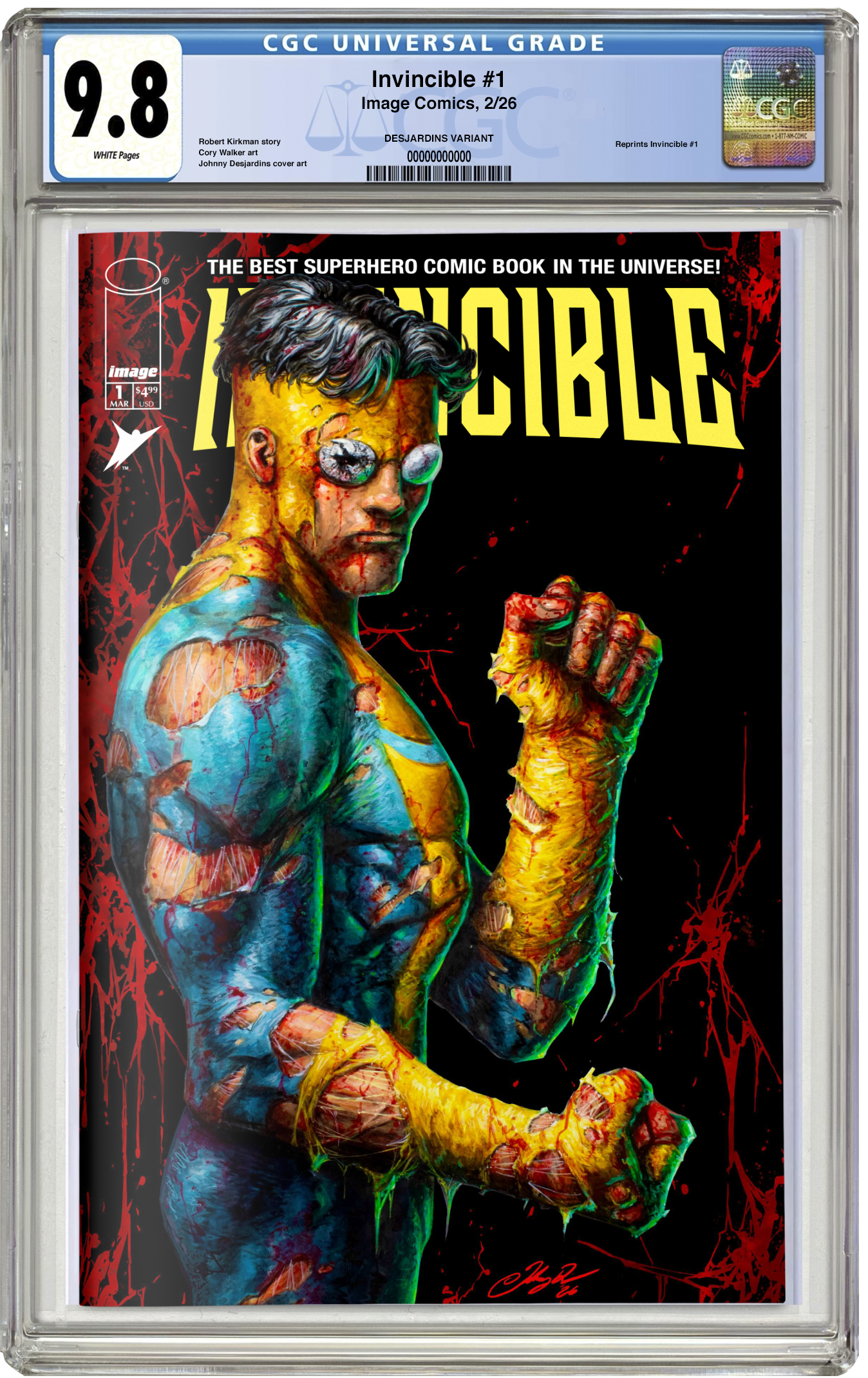 CGC 9.8 Invincible #1 Johnny Desjardins C2E2 2026 Exclusive Trade Variant LTD 1500