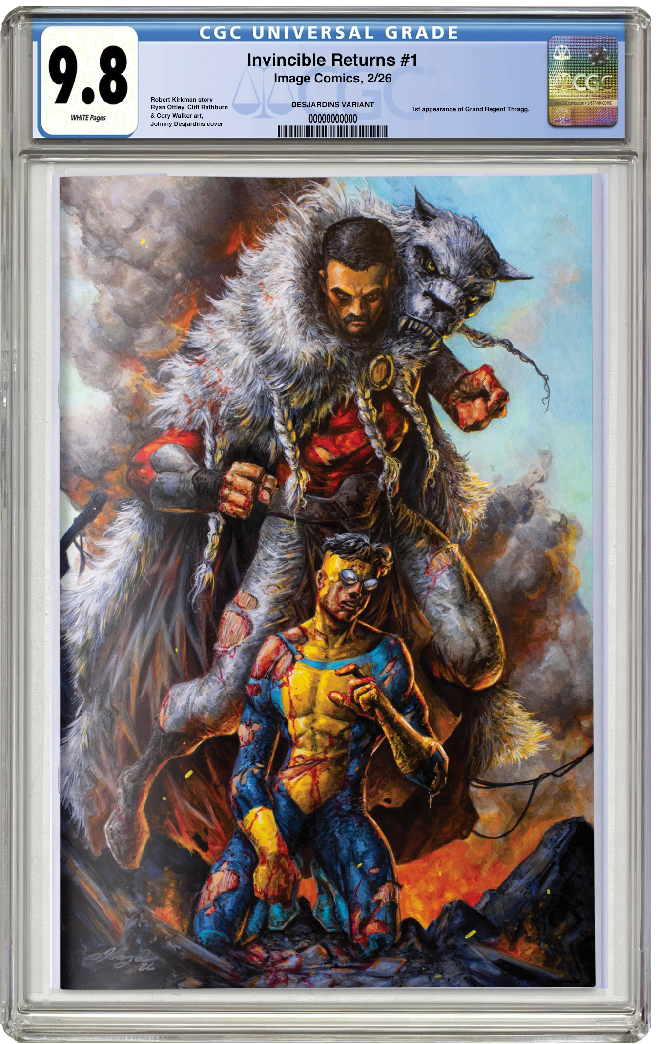 CGC 9.8 Invincible Returns #1 Johnny Desjardins Exclusive Virgin Variant LTD 1500