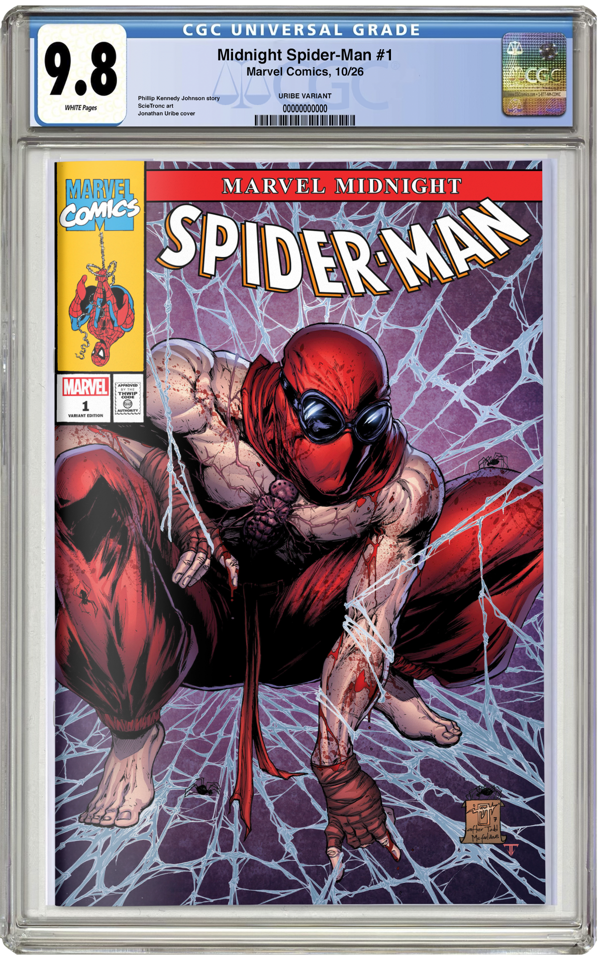 PREORDER: CGC 9.8 Midnight Spider-man #1 Jonathan Uribe Trade Dress