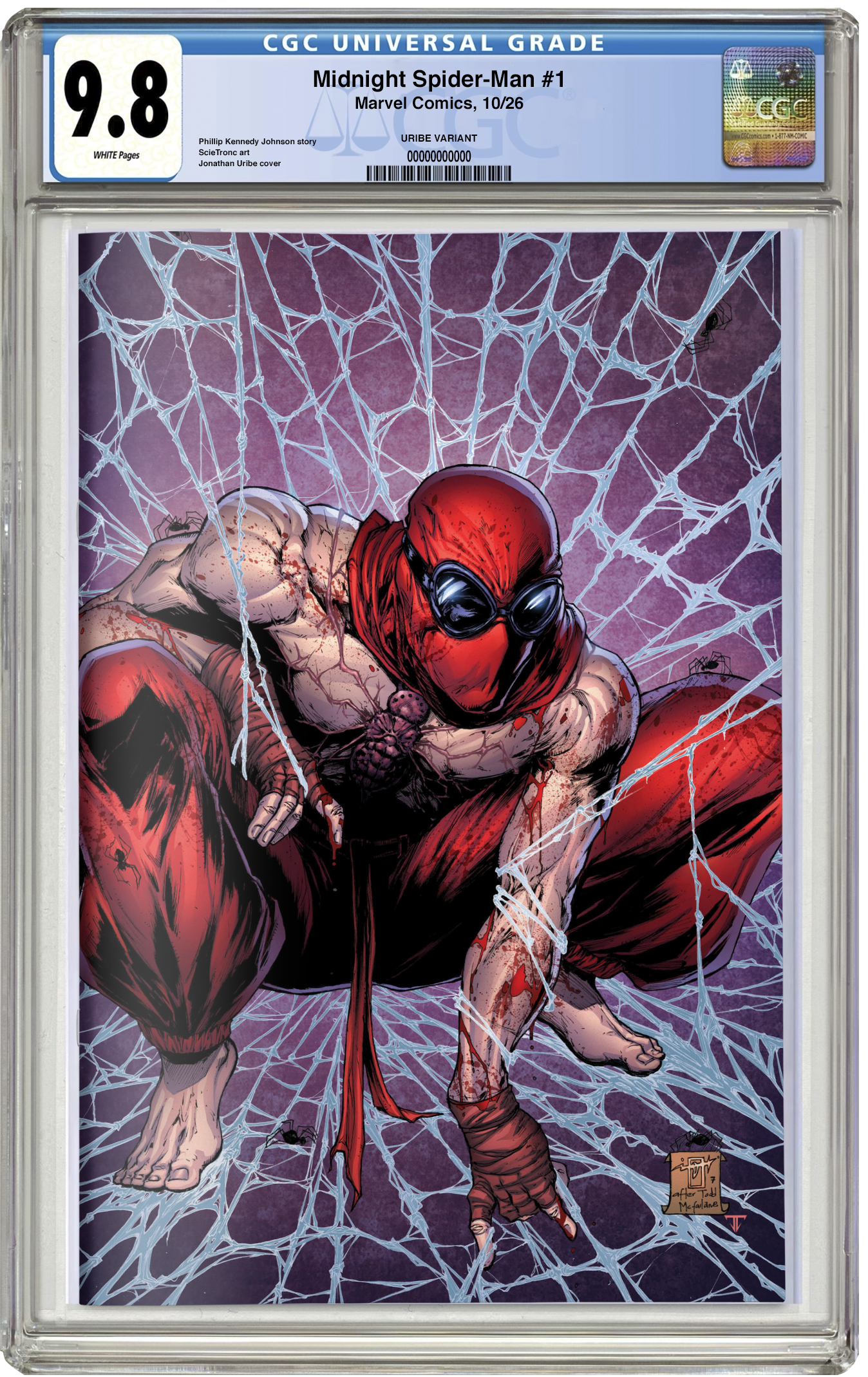 PREORDER: CGC 9.8 Midnight Spider-man #1 Jonathan Uribe Virgin