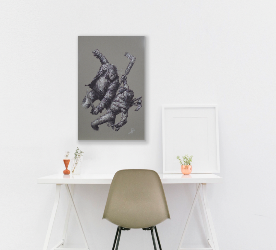 Jason Voorhees vs. Casey Jones- Johnny Desjardins Original Art