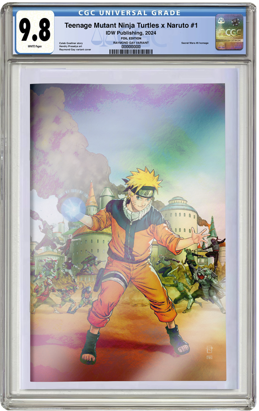 CGC 9.8 TMNT x Naruto #1 Raymond Gay Secret Wars #8 Foil Virgin Homage Variant
