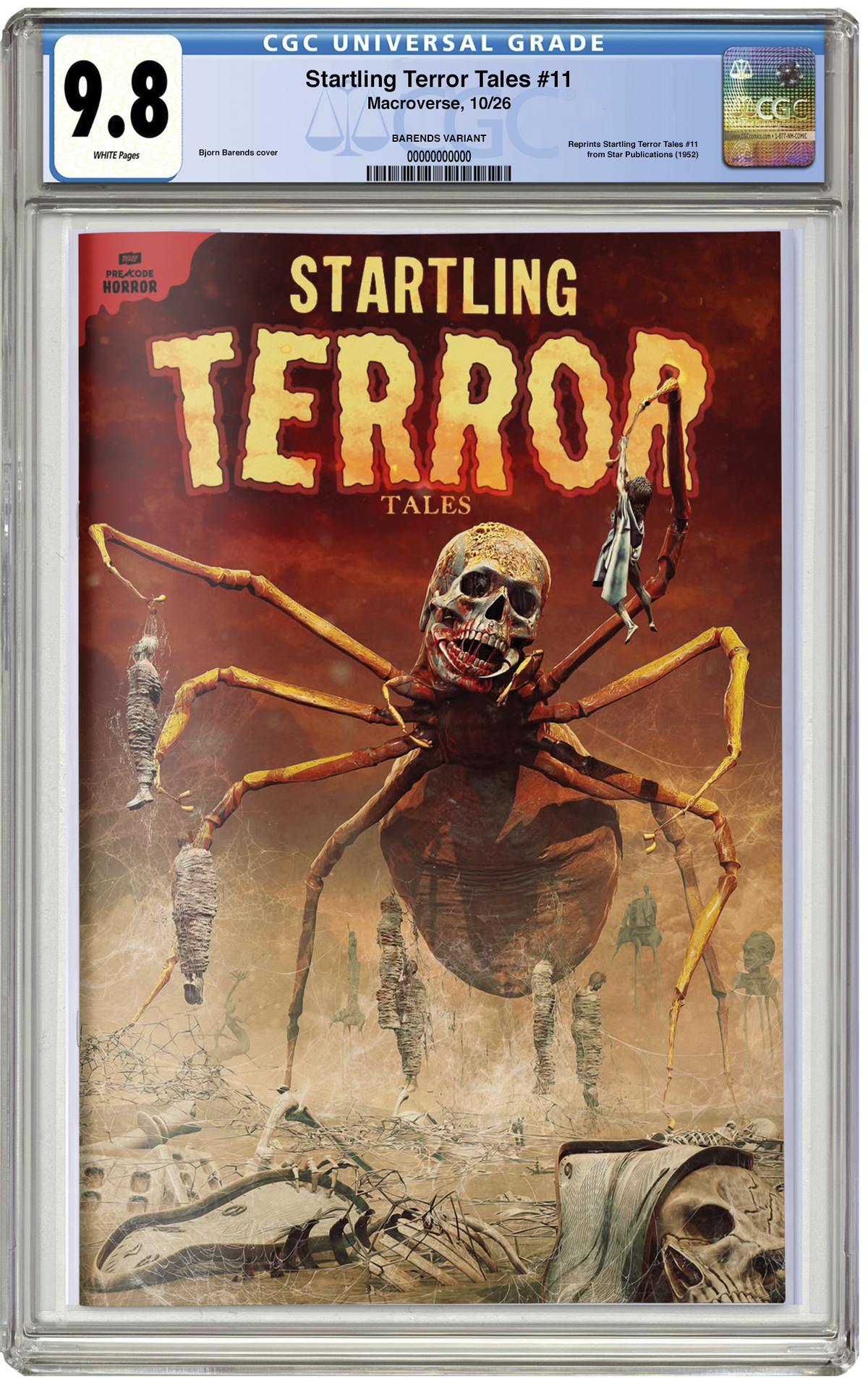 PREORDER: CGC 9.8 Startling Terror Tales #11 Precode Authentic Edition Bjorn Barends SPOT FOIL TRADE DRESS