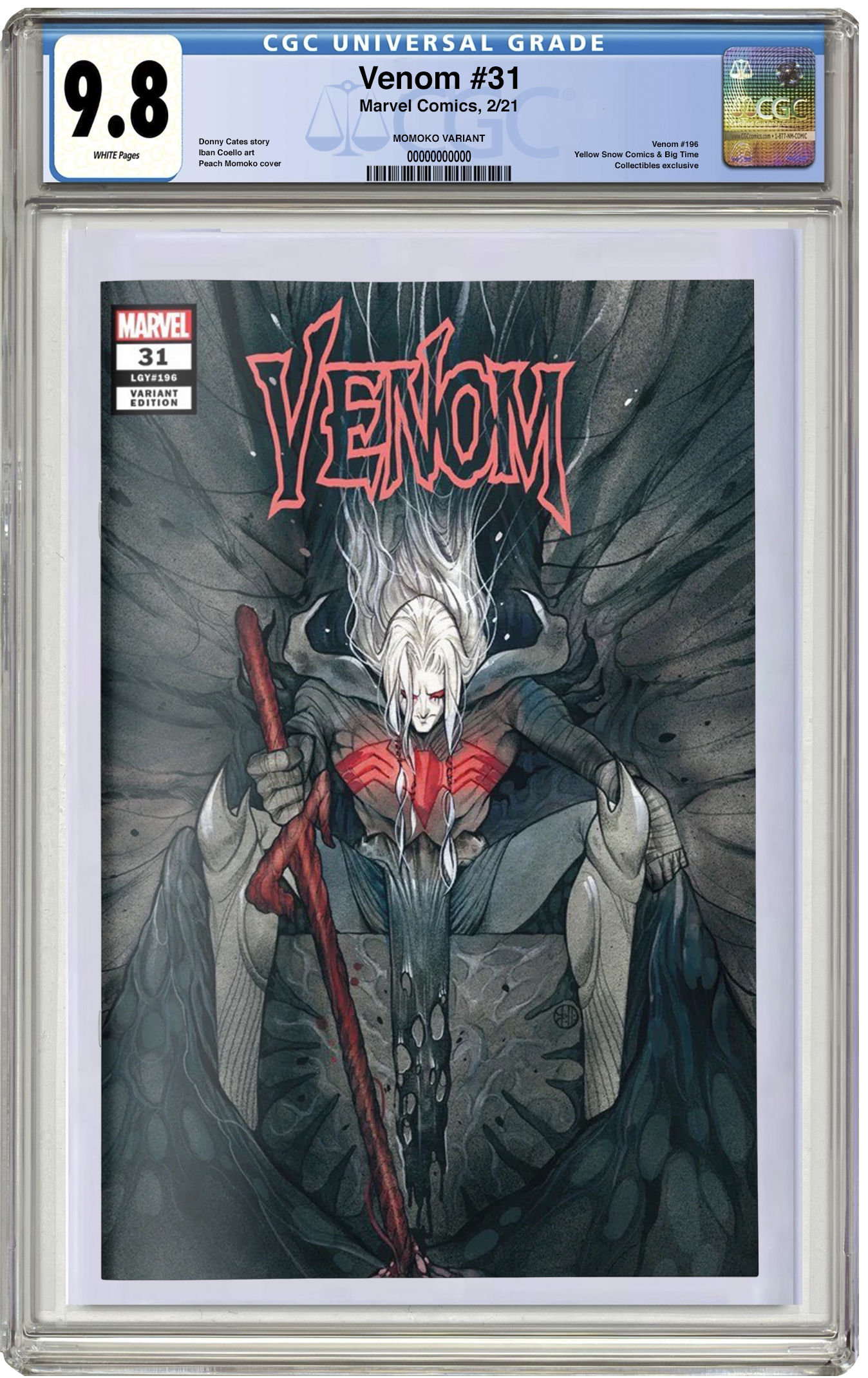 LTD RESTOCK Black Friday Deal: PREORDER: CGC 9.8 Venom #31 Peach Momoko Trade Dress Variant