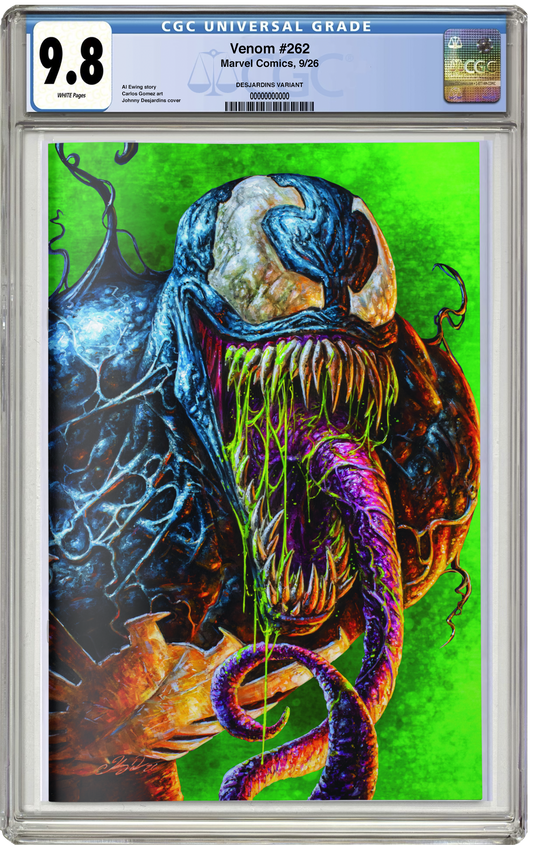 PREORDER: CGC 9.8 Venom #262 Green Virgin Johnny Desjardins NYCC EXCLUSIVE VARIANT
