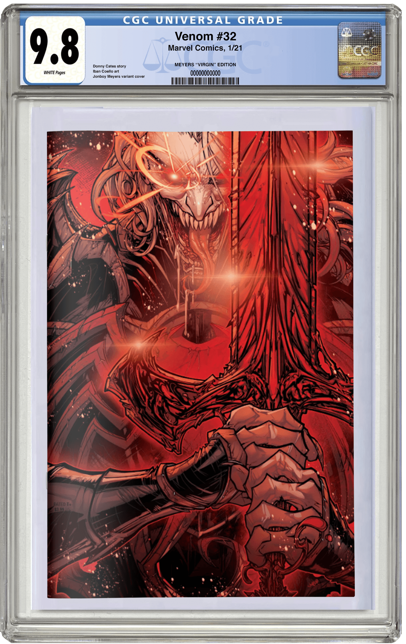 MADE TO ORDER: CGC 9.8 Venom #32 Jonboy Meyers Virgin Variant