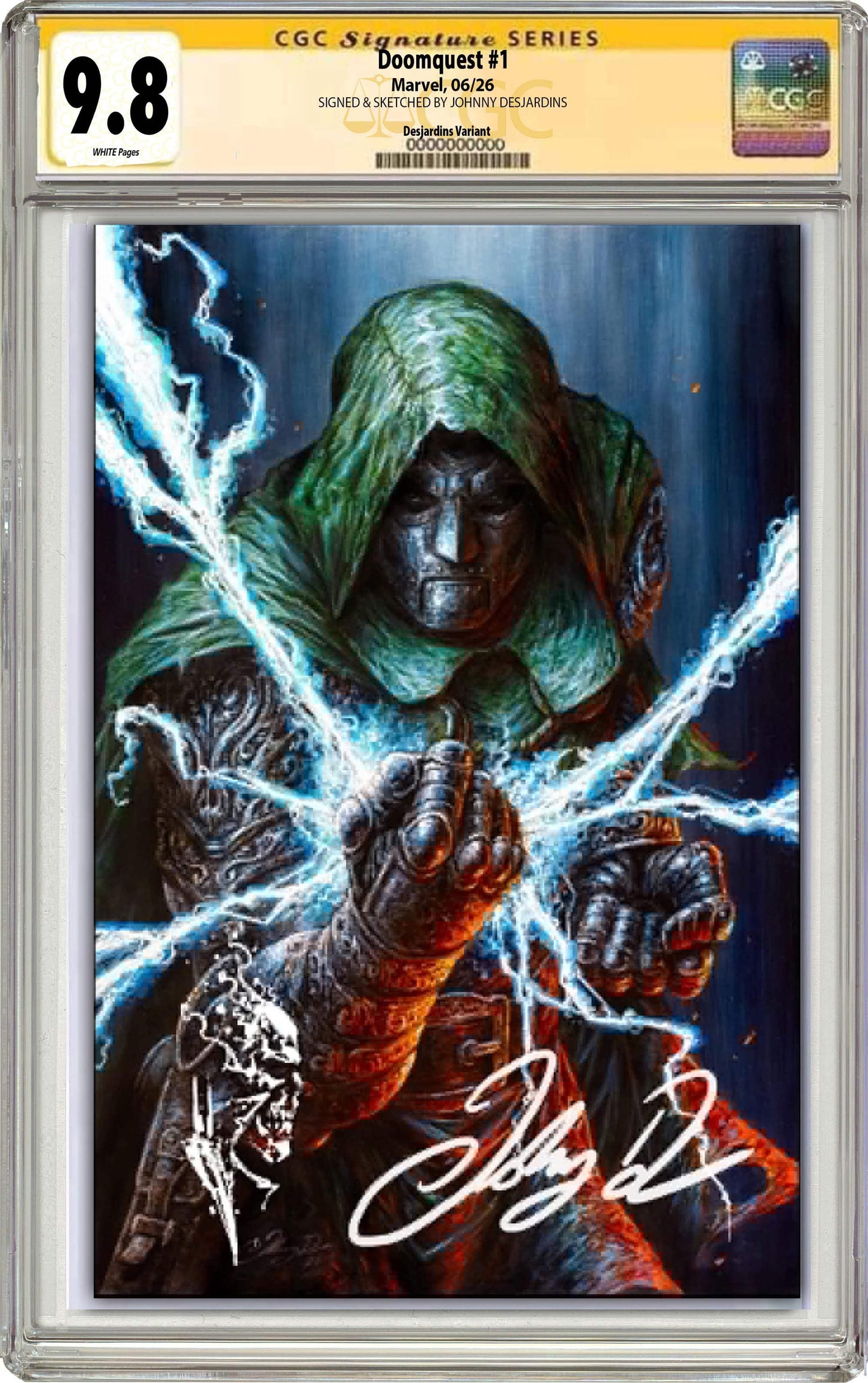 PREORDER: CGC 9.8 Doomquest #1 Johnny Desjardins SIGNED & REMARQUED Exclusive Virgin Variant