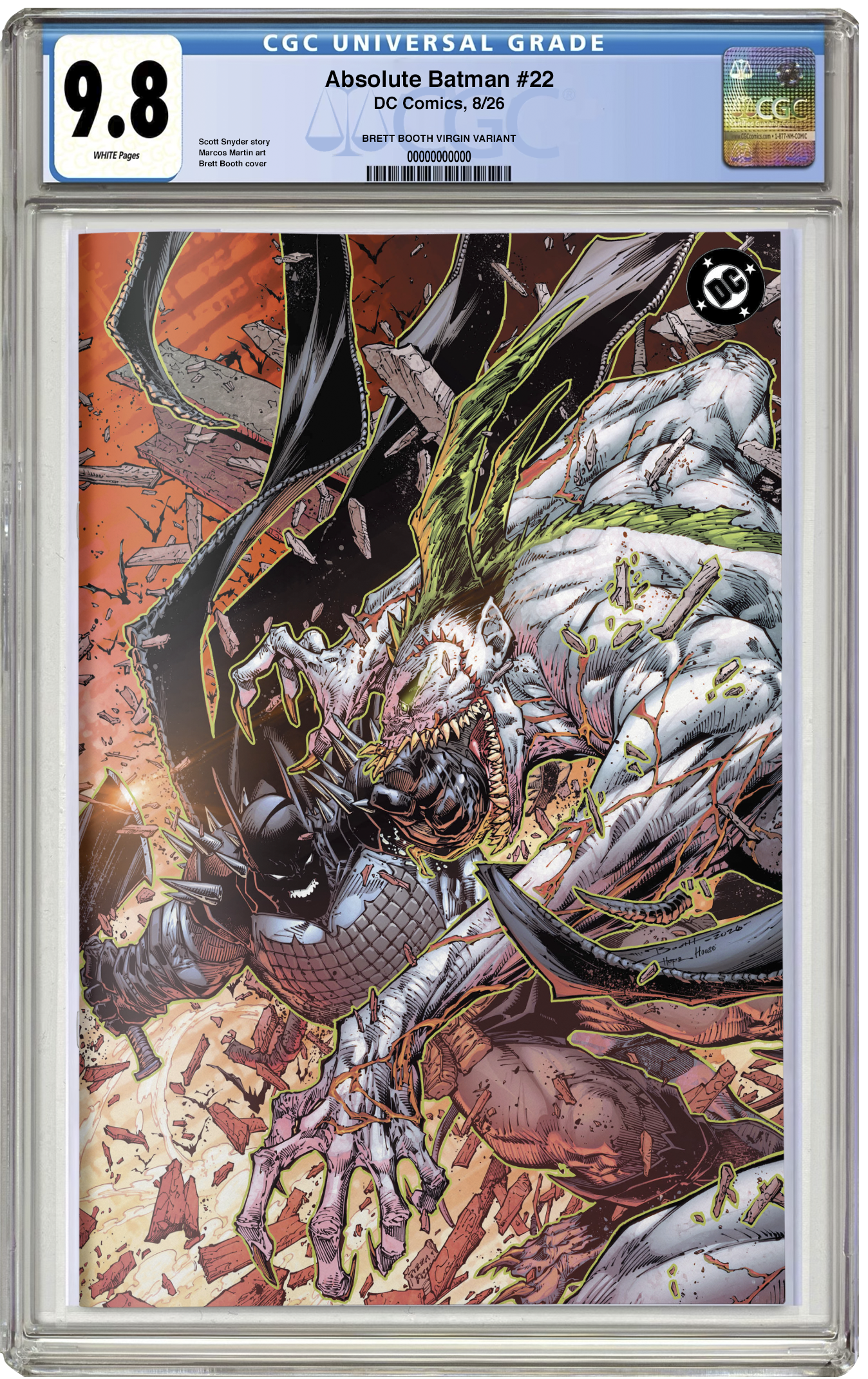 PREORDER: CGC 9.8 Absolute Batman #22 Brett Booth Virgin Variant
