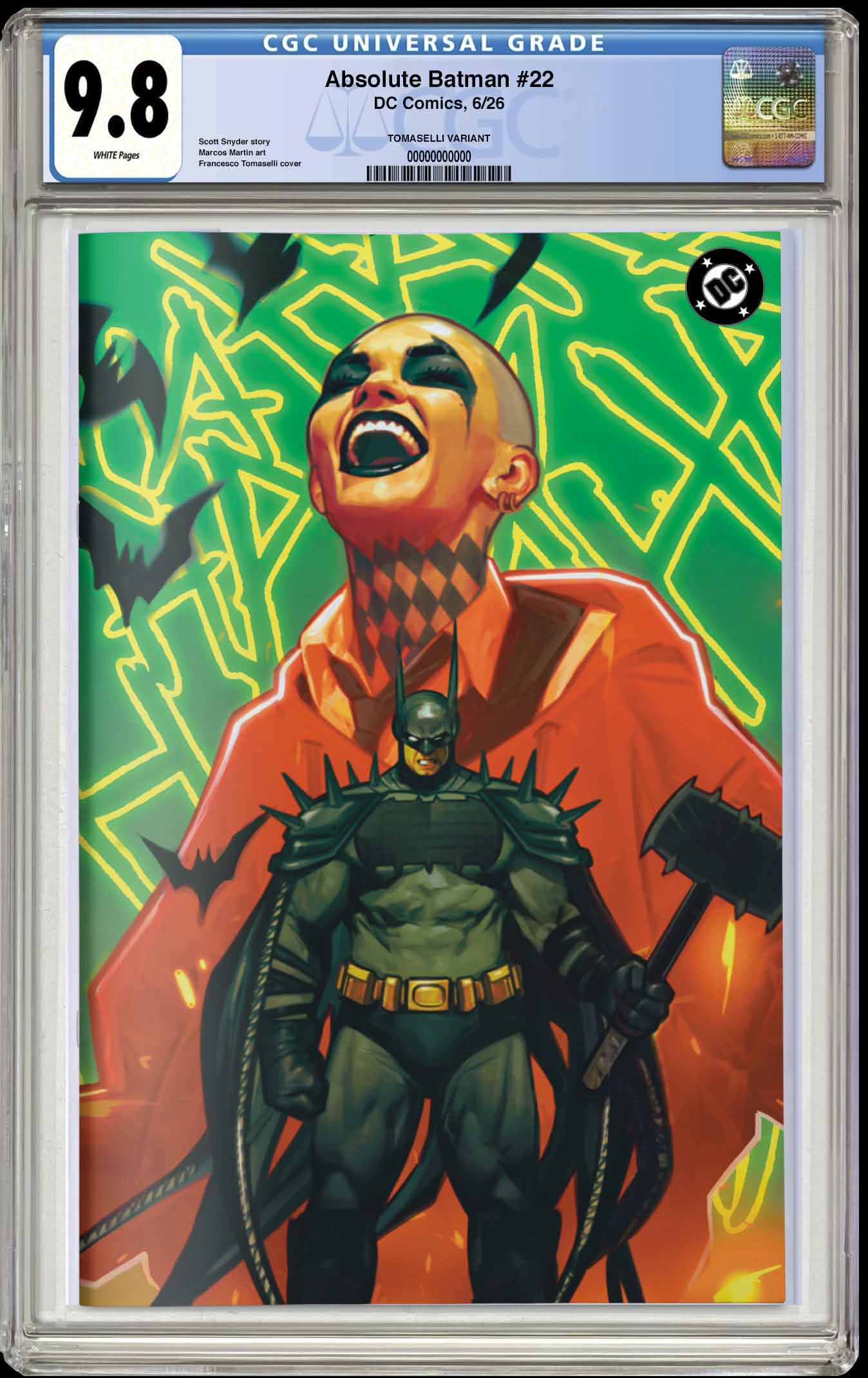 PREORDER: CGC 9.8 Absolute Batman #22 Francesco Tomaselli Virgin Variant