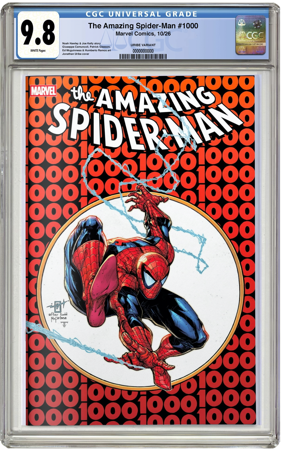 PREORDER: CGC 9.8 Amazing Spider-Man #1000 Jonathan Uribe Trade Dress