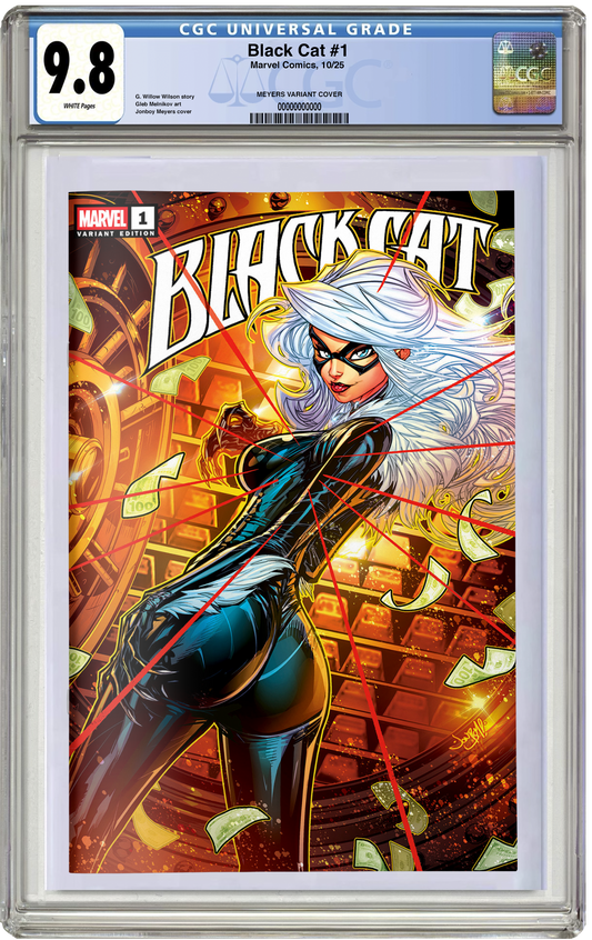 LTD RESTOCK  Black Friday Deal: PREORDER: CGC 9.8 Black Cat #1 Jonboy Meyers trade dress variant