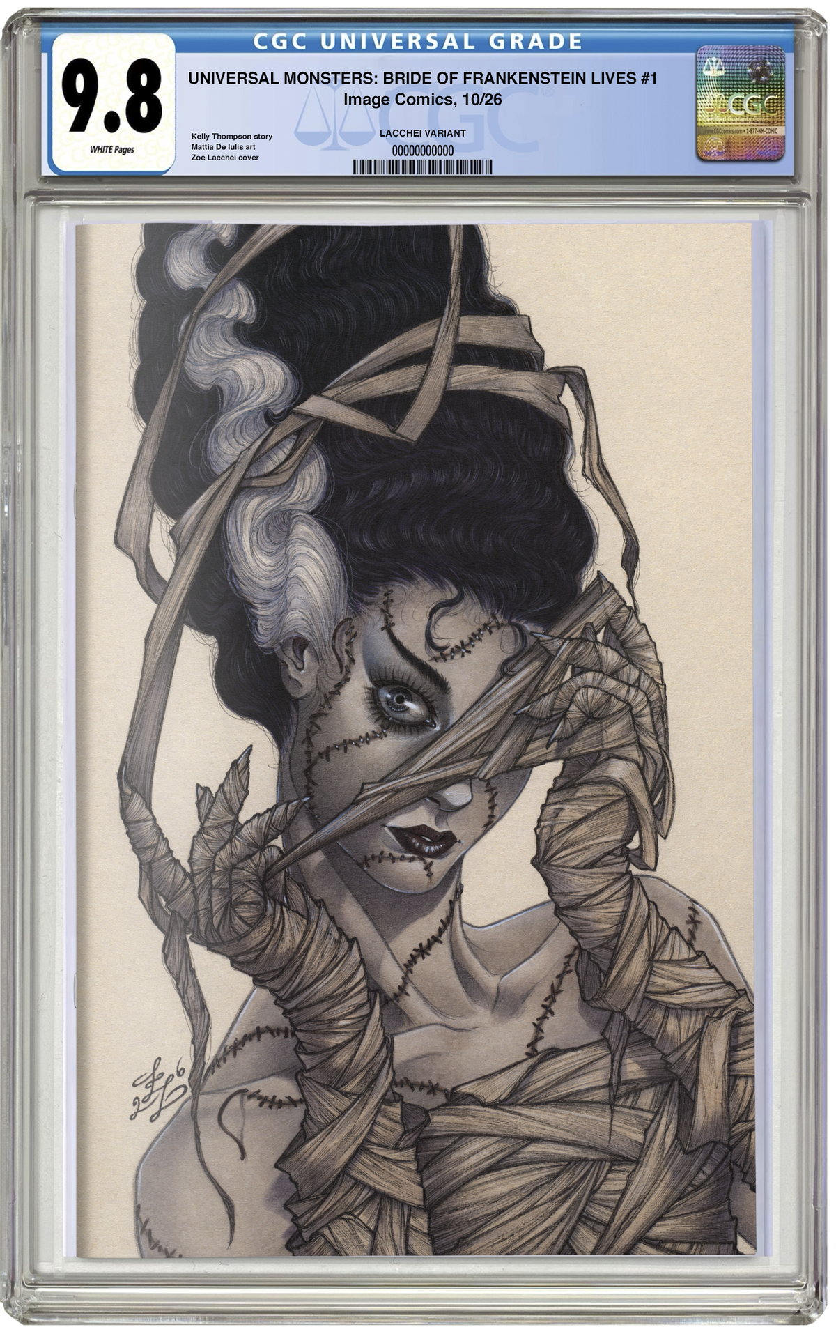 PREORDER: CGC 9.8 Universal Monsters: Bride of Frankenstein Lives #1 Zoë Lacchei VIRGIN