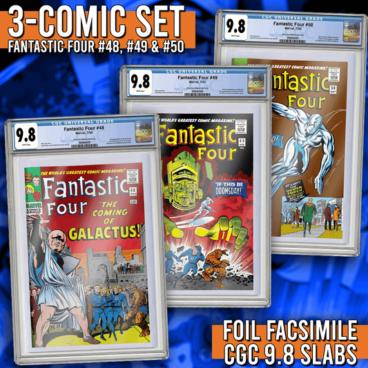 CGC 9.8 Fantastic Four #48-50 (1965) Facsimile Foil Variants SET OF 3! Galactus Trilogy!