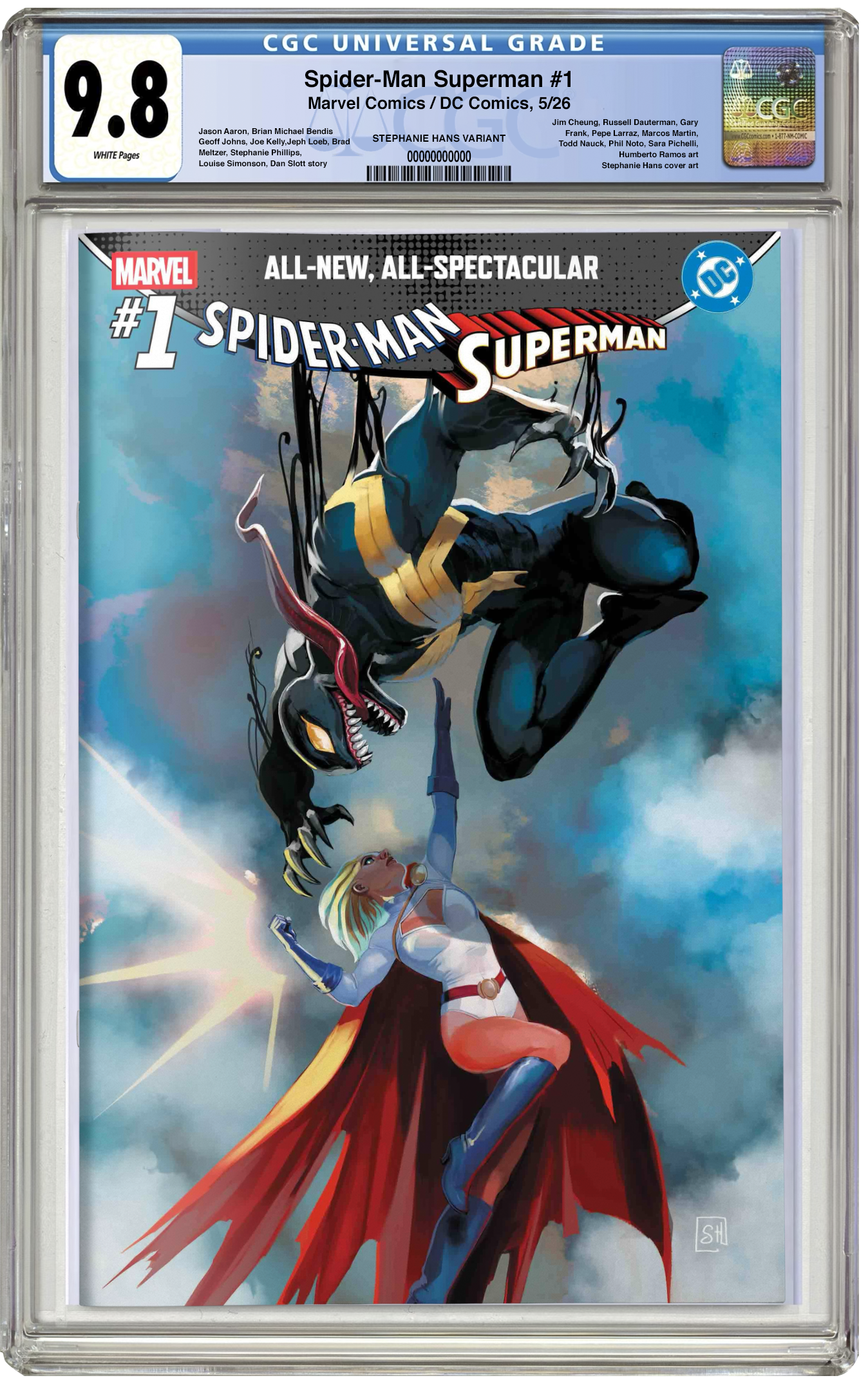 PREORDER: CGC 9.8 Marvel/DC: Spider-Man/Superman #1 Stephanie Hans Trade Dress Variant