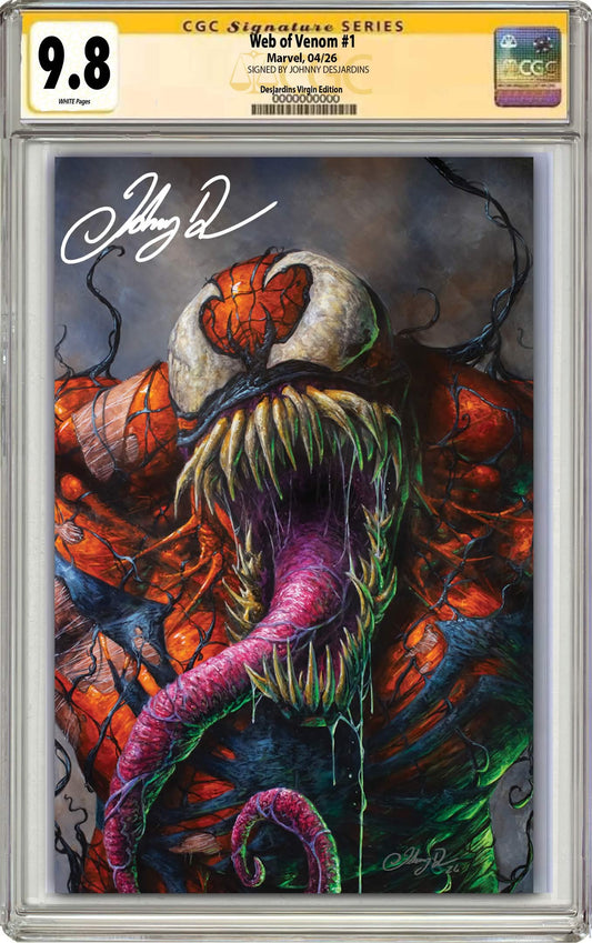 PREORDER: CGC 9.8 Web of Venom #1 Johnny Desjardins SIGNED Exclusive Virgin Variant