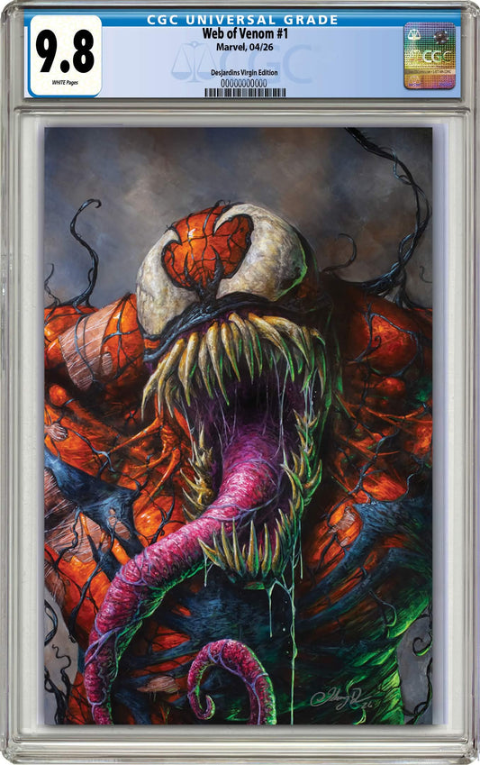 PREORDER: CGC 9.8 Web of Venom #1 Johnny Desjardins Exclusive Virgin Variant