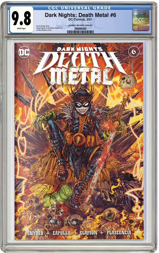 PREORDER: CGC 9.8 Dark Nights: Death Metal #6 Jonboy Meyers Trade Dress Variant