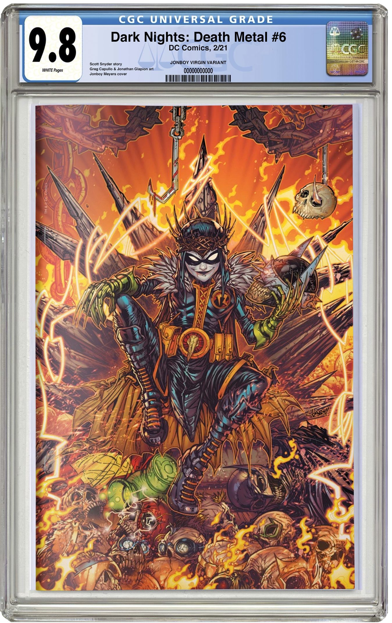 PREORDER: CGC 9.8 Dark Nights: Death Metal #6 Jonboy Meyers Virgin Variant