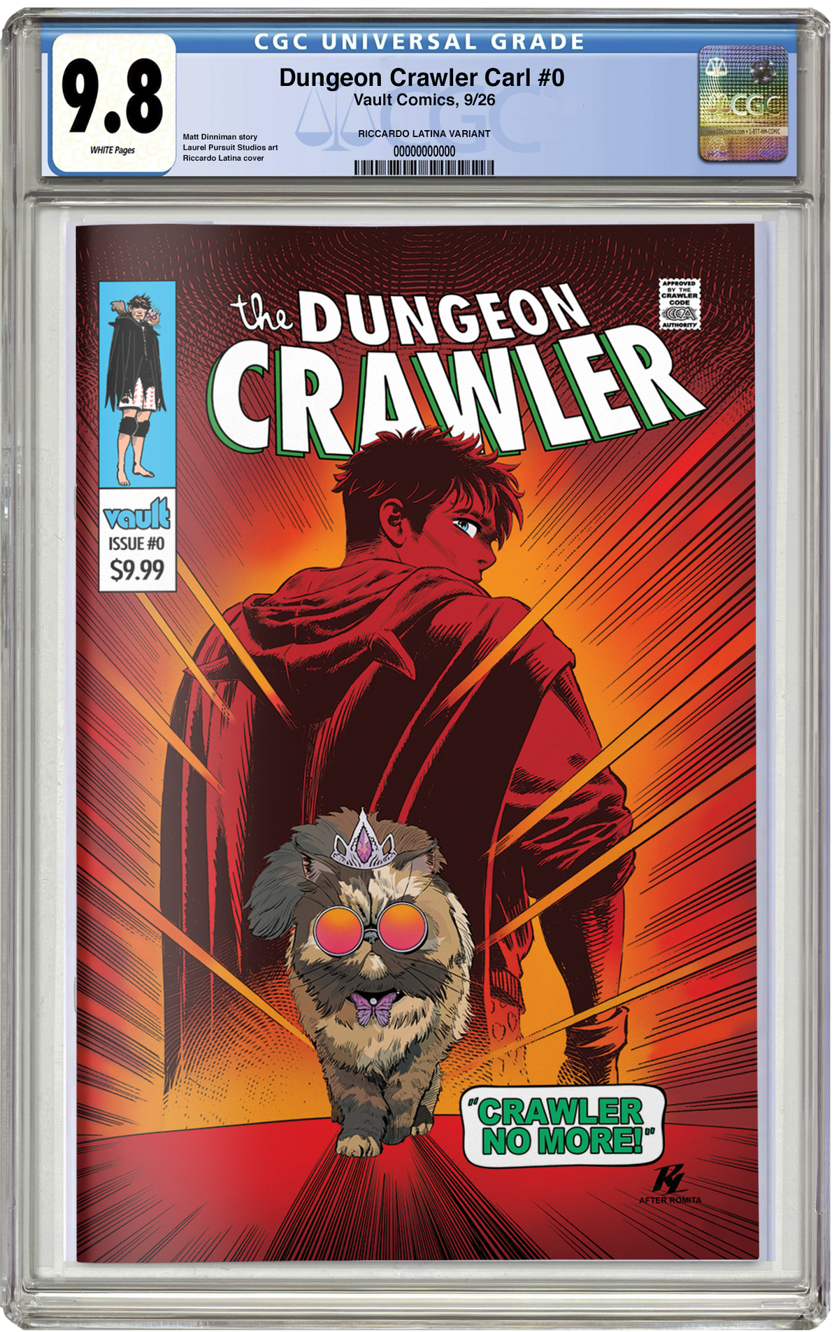 PREORDER: CGC 9.8 Dungeon Crawler Carl #0 Second Print Trade Dress Riccardo Latina