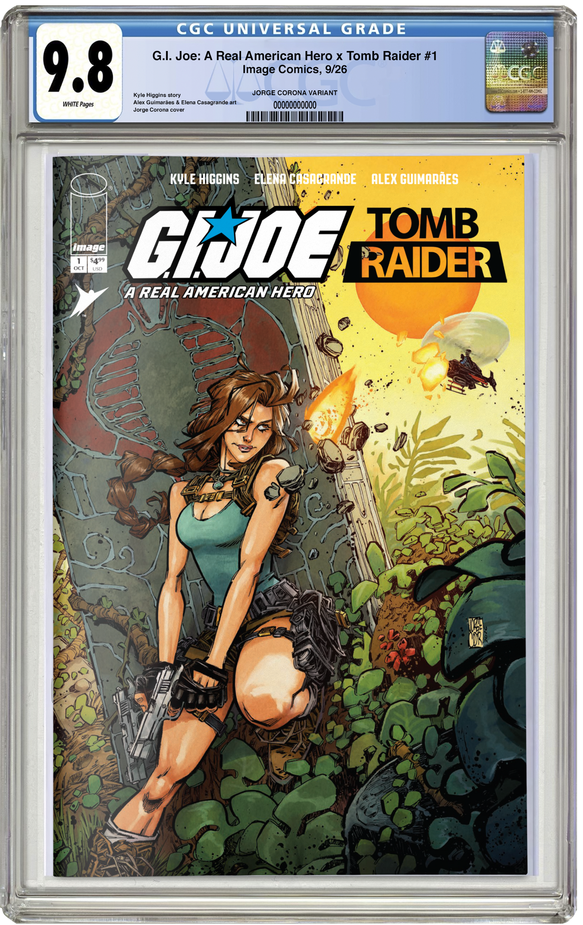 PREORDER: CGC 9.8 G.I. Joe: A Real American Hero / Tomb Raider #1 Trade Jorge Corona NYCC EXCLUSIVE VARIANT LTD 750