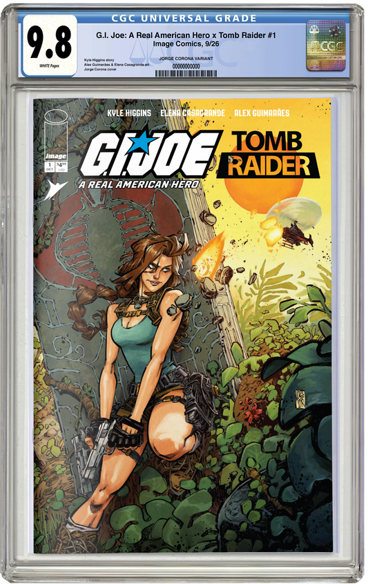 PREORDER: CGC 9.8 G.I. Joe: A Real American Hero / Tomb Raider #1 Trade Jorge Corona NYCC EXCLUSIVE VARIANT LTD 750