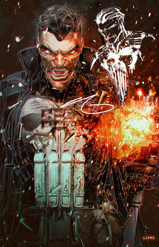 Punisher: Red Band #1 SIGNED & REMARKED John Giang Virgin Variant