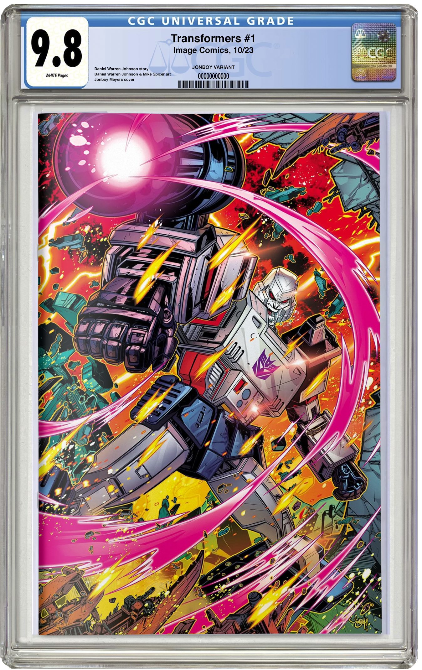 PREORDER: CGC 9.8 Transformers #1 Jonboy Meyers Foil Reprint LTD 999