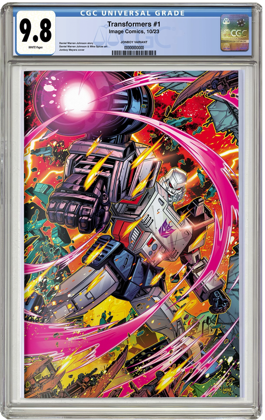 PREORDER: CGC 9.8 Transformers #1 Jonboy Meyers Foil Reprint LTD 999