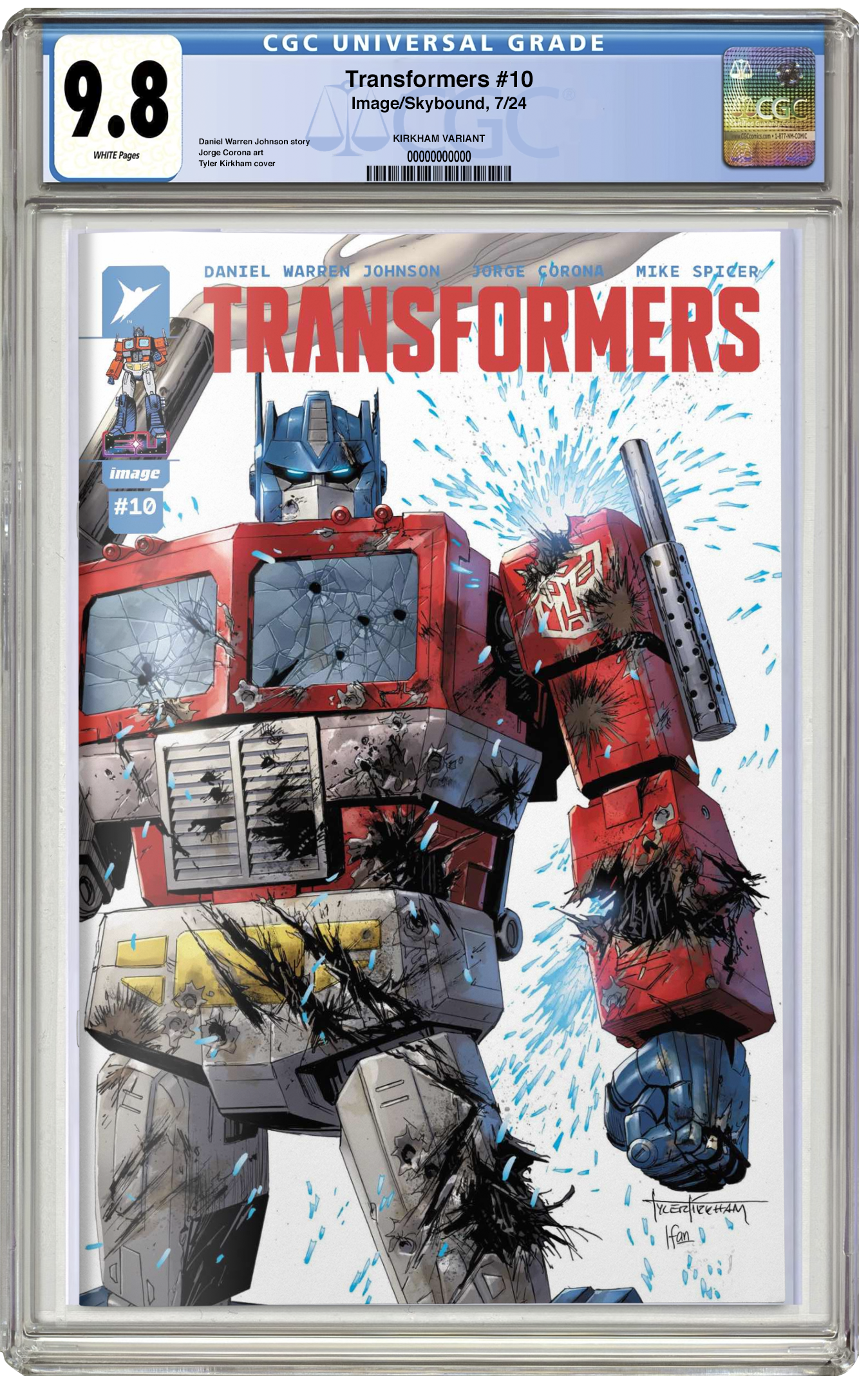 CGC 9.8 Transformers #10 Tyler Kirkham Megacon 2026 Exclusive Battle Damaged Trade Dress Variant