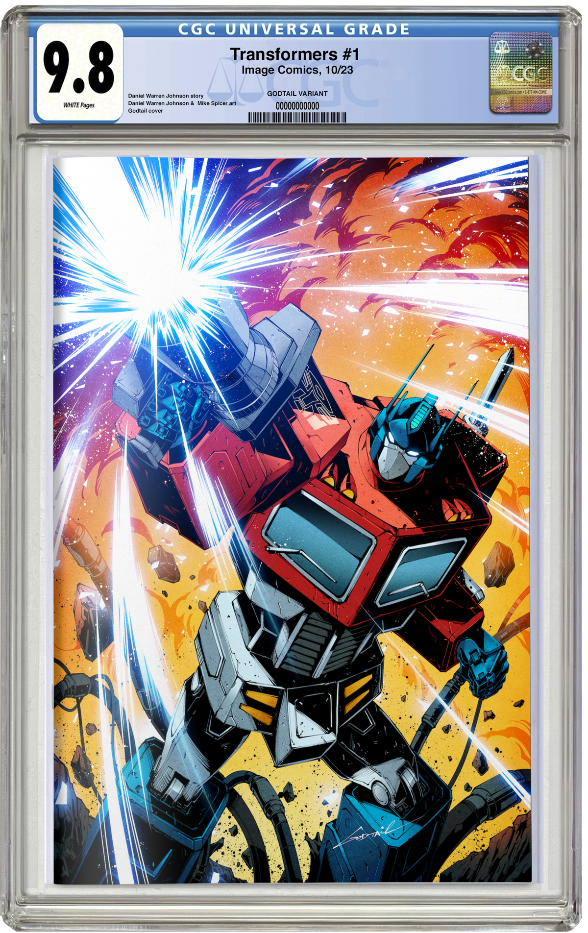 PREORDER: CGC 9.8 Transformers #1 14th Print Virgin Godtail NYCC EXCLUSIVE VARIANT