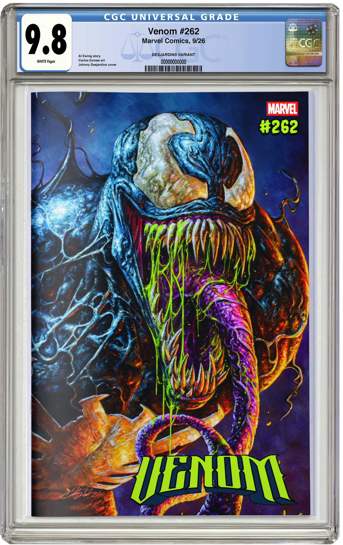 PREORDER: CGC 9.8 Venom #262 Johnny Desjardins Trade Dress