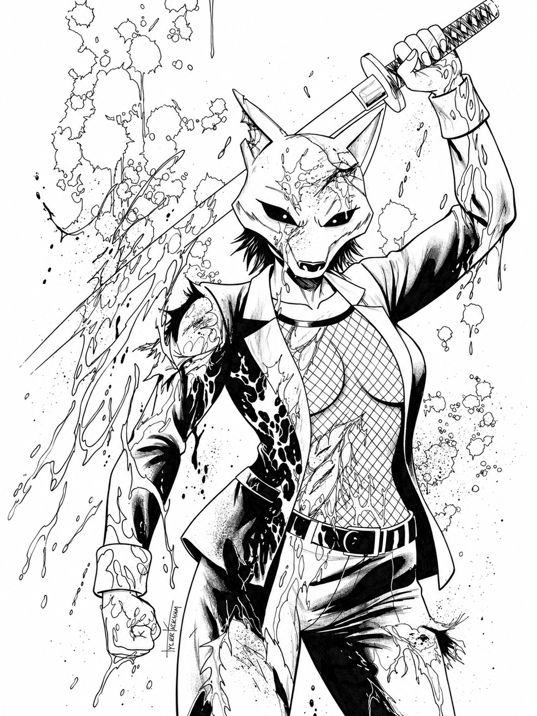 Exquisite Corpses: Fox Mask Killer #1 B&W Virgin Tyler Kirkham NYCC EXCLUSIVE VARIANT LTD 500
